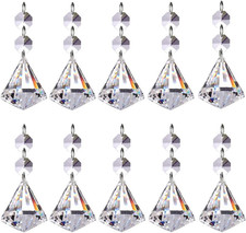 Pack of 10 Crystal Glass Ball Chandelier Prisms Pendants Parts Beads Hanging Cry