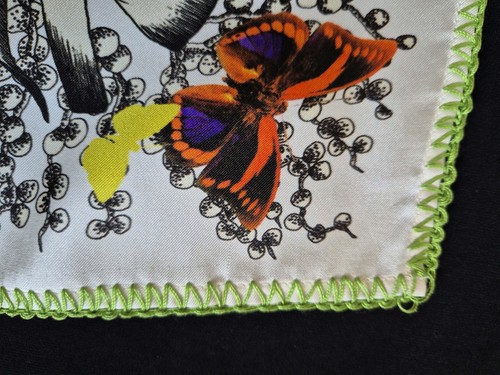 CHRISTIAN LACROIX 68cm Silk Square Scarf Cotton Border Jungle Butterfly - Picture 14 of 24