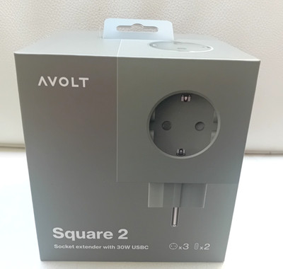Avolt Square 2 Socket Extender Multiple Socket Sweden Design 3x F Schuko 2x USBC