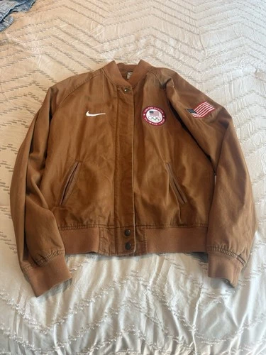 Nike 2012 Team USA Olympic Podium Destroyer Bomber Jacket Brown Size Large - product listing photo