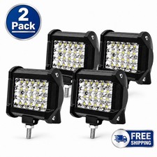 4PCS 4 Inch LED Work Lights 72W Spot Flood Beam IP67 for Off Road Truck UTV