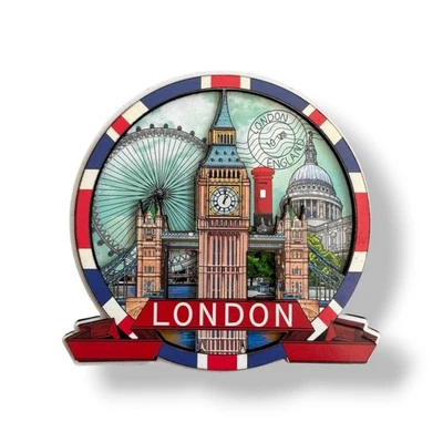 A & S Gifts London Wooden Fridge Magnet Big Ben Tower Bridge Souvenir - Image 1 of 4