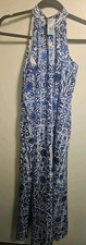 NWT Ann Taylor Petite Tile Tie Mock Neck Maxi Dress Size SP