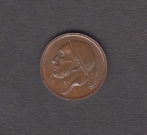 Belgium 1954 . 20 centimes. A miner, mining lamp. Crowned face value. KM# 147.1