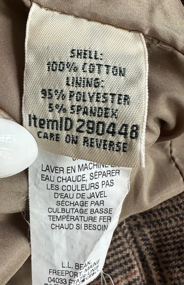 Vintage L.L. Falda con bolsillos a cuadros marrón 100 % algodón talla frijol hasta la rodilla Foto 3 de 4