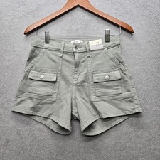 Abercrombie Kids Girls Shorts 15/16 REGULAR Green Cargo Relaxed Utility NWT