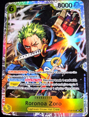 #ad #ad Roronoa Zoro ST29 014 SR ONE PIECE Tcg Card Game NM YELLOW $2.95