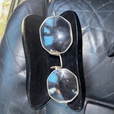 1X Retro Classic Glass Glasses Frame, Eye Wear Octagon Vintage Shades Gold Toned