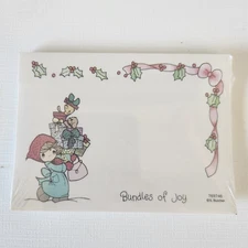 New! VTG Deadstock PRECIOUS MOMENTS Enesco Sticky Notes Christmas Bundles of Joy