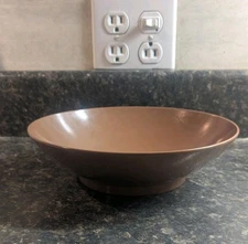 VTG Melamine Brown Serving Dip Berry Bowl 8" 1950's Made USA Unmarked 