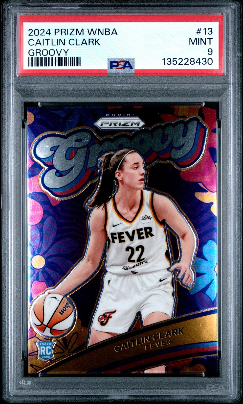 2024 PANINI PRIZM WNBA GROOVY #13 CAITLIN CLARK PSA 9