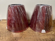 2 Pk Softback Bell Lampshade, Faux Silk, 5"x 9"x 8.5 Spider-Fitter, BURGUNDY