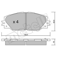 Metelli BremsbeläGe Bremsbelegsatz Vorne System Advics FüR Toyota Auris