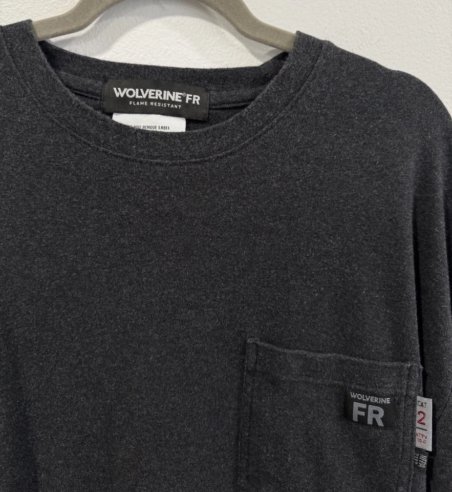 Camiseta Wolverine FR Manga Larga Para Hombre Talla XL Gris Resistente al Fuego NFPA Trabajo Foto 2 de 4