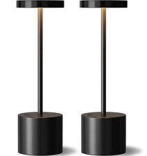 Black Cordless Table Lamp, 4000mAh Rechargeable Battery Powered Lamps, 3 Colo...
