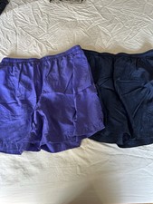 2 Pair Ladies Lightweight Swimming Exercise Run Shorts 1 Nike Navy 1 Purple Sz L