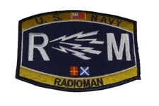 USN NAVY RM RADIOMAN MOS RATING PATCH SAILOR VETERAN