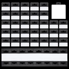 500pcs Clear Slot Hole Hang Tags Adhesive Hanging Tabs Plastic Tabs Slot for ...