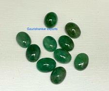 Emerald Oval Cabochons Mix Free Size Loose Gemstone Natural 10 Pcs Wholesale Lot