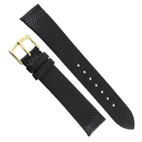 16mm Milano Black Genuine Lizard Unstitched Flat Men's Watch Band MS 17000 - Picture 6 of 9