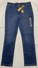 Lee Slim Straight Jeans Women  s Size 12 Short Stretch Blue Denim NWT