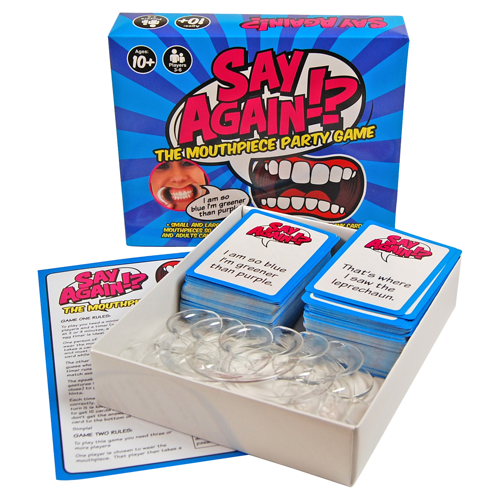 Say Again!? The Mouthpiece Party Game. Family & Friends Funny Gift for
