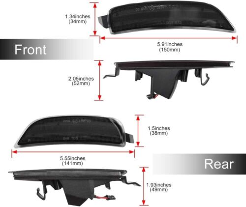 4X Luz de señalización lateral LED negra rojo ámbar para Mazda Miata MX5 2016-22 - Imagen 5 de 7