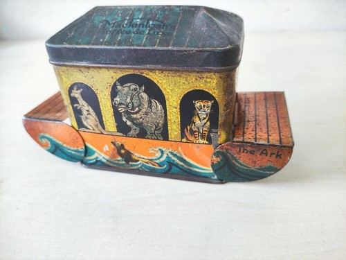 Antica scatola caramelle in latta Mackintosh's Toffee de Luxe "L'Arca" rara da collezione