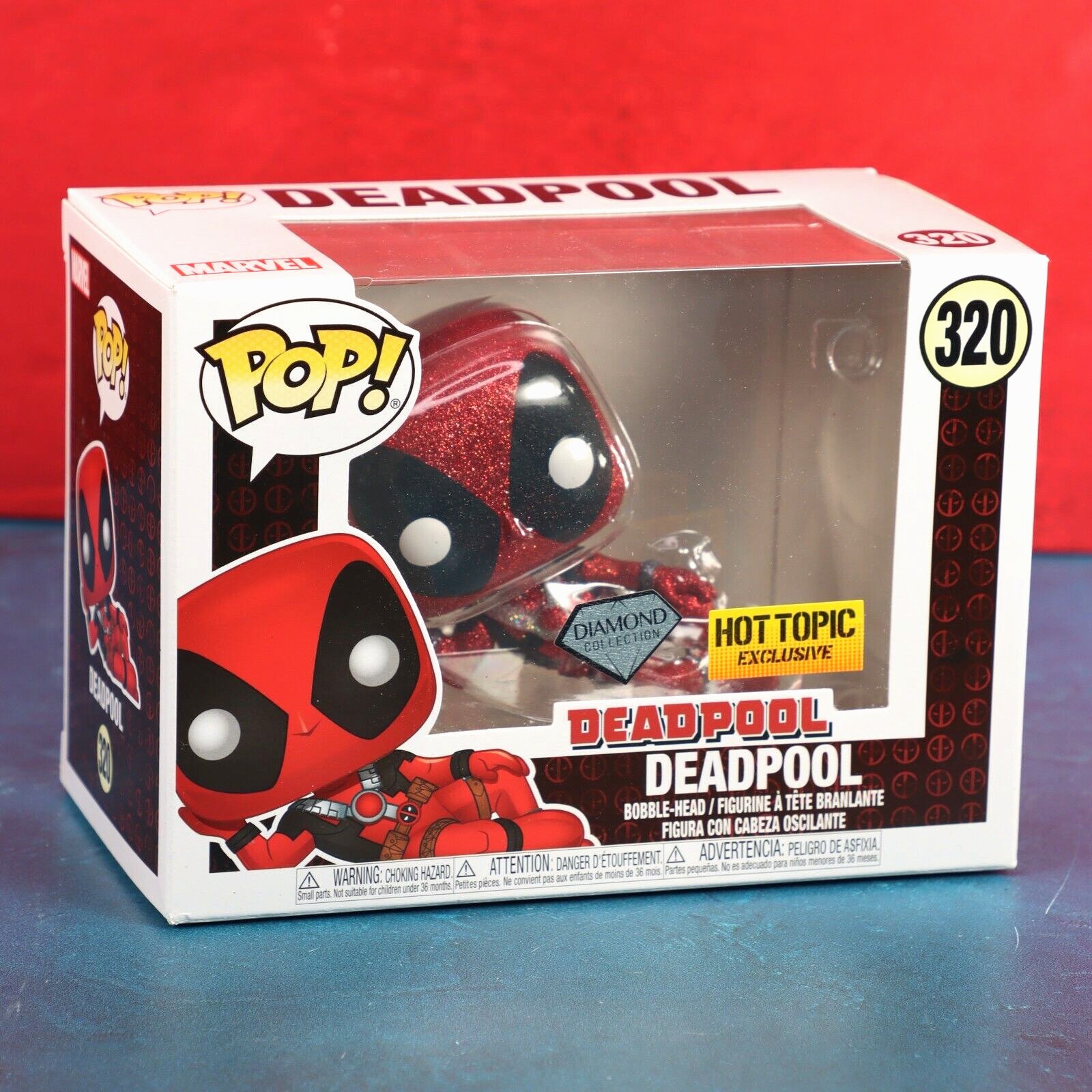 Funko Pop Deadpool 320 Diamond Collection Hot Topic Exclusive 2020 W/ Protector
