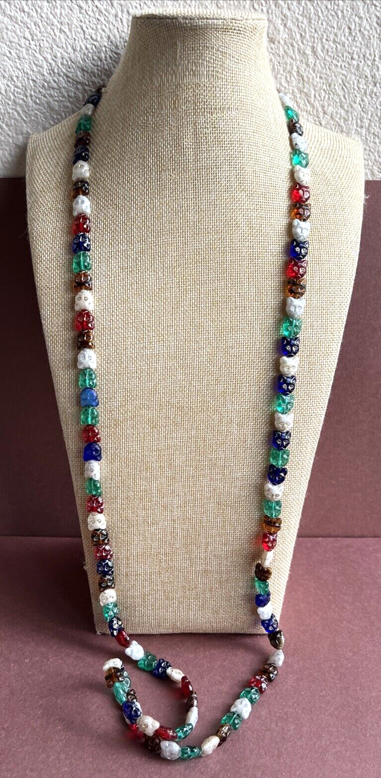 Multi Colored Glass Cats Beaded Statement Flapper… - image 2