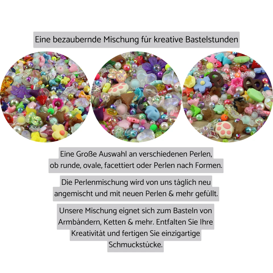 100-500g Acryl Perlen Mix Basteln Bunt Acrylperlen Acrylmix Mischung Perlenmix - Bild 3 von 4
