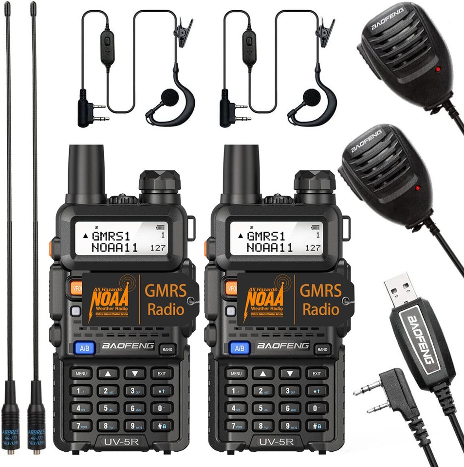 US GMRS Ham Radios Rechargeable Walkie Talkie Long Range 100 mile