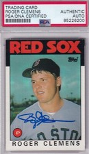 Roger Clemens PSA/DNA Rookie SIGNED CARD 1986 Topps 7xCY AUTOGRAPHED RC Boston
