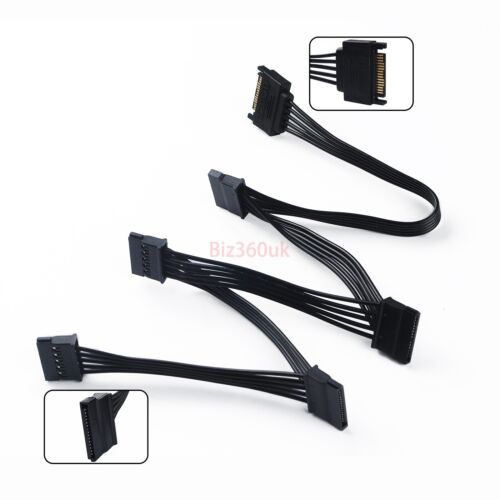 SATA Power 15 Pin 1 Male To 5/8/10/ Female Splitter Hard Drive Cable for HDD SSD - Picture 20 of 49