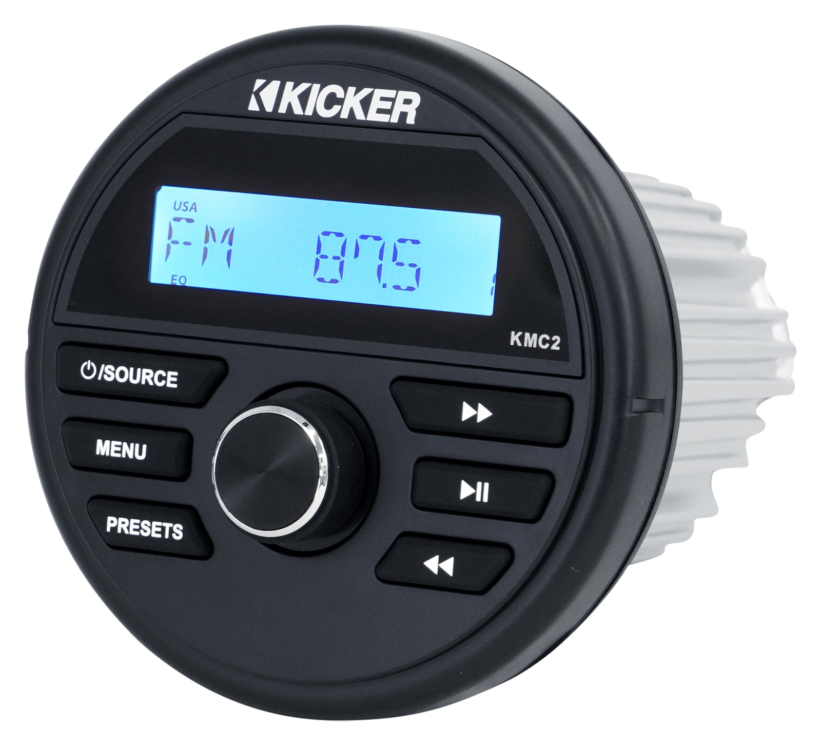 Цифровой медиаресивер KICKER KMC2 с Bluetooth пультом дистанционного управления 2 65-дюймовыми черными динамиками