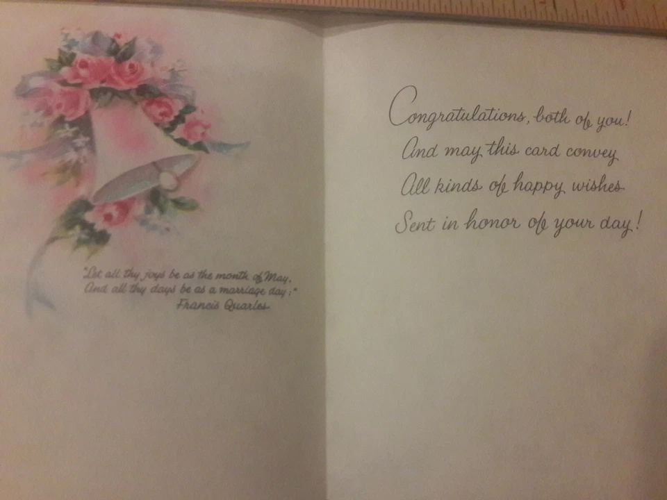 Tarjeta de Aniversario Vintage Sin Usar Floral Brillo Coronación Colección Foto 2 de 4