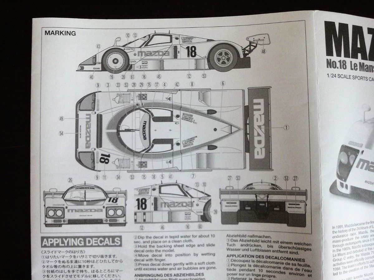 So Rad ! TAMIYA 1/24 MAZDA 787B '91 Le Mans No18 with cartograf