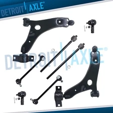 Front Lower Control Arms Ball Joint Sway Bars Tie Rods for 2006 2007 Ford Focus