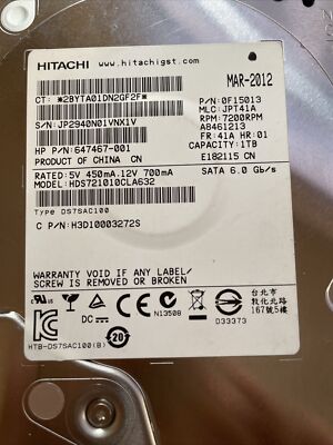 Hitachi HP 1TB 7.2K SATA 3.5
