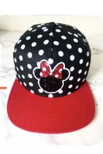 Minnie Mouse Hat Black Red Cap Polka Dot Adjustable Disney