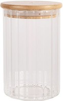 Clayre & Eef 6GL4719S Vorratsglas Mit Deckel Transparent Ø 7X10 Cm Glas Holz