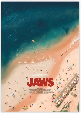 Der weiße Hai Jaws Kunstdruck Poster DIN A2 Horror Klassiker Gemälde limitiert 