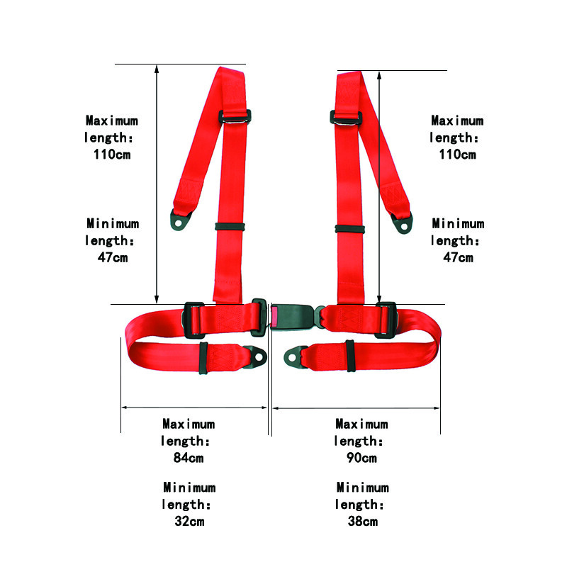 1PC 4 Point Harness Racing Replace Belt Seat Belt Red Truck Car