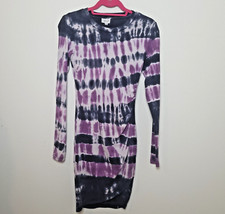 LeLis Dress Womens Sz Small S Tie Dye Side Ruching Tulip Hem Bodycon Casual Boho