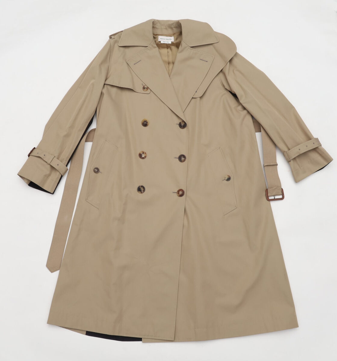 Alexander McQueen Women's Hybrid Graffiti Belted Trench Coat Alexander McQueen Women's Hybrid Graffiti Belted Trench Coat