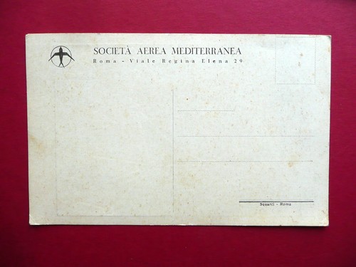 Cartolina Linee Aeree S.A.M. Società Aerea Mediterranea Anni '30 Aeronautica - Foto 2 di 2