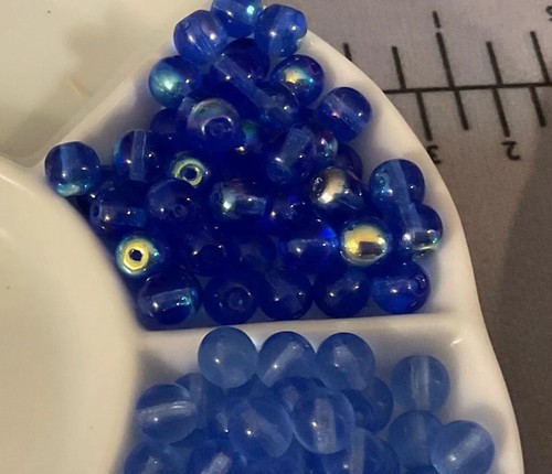 Czech Glass Pressed Druk Beads 4mm / 6mm / 8mm Sapphire (Blue) 100 per Color/Fin - Picture 10 of 10