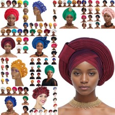 African Auto Gele Headtie Nigeria Turban Muslim Hijab Women Bonnet Head Wrap Hat