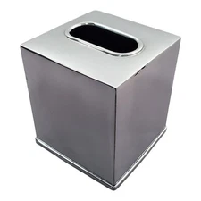 Chrome/Metal Tissue Box Cover Bath  Handcrafted - India