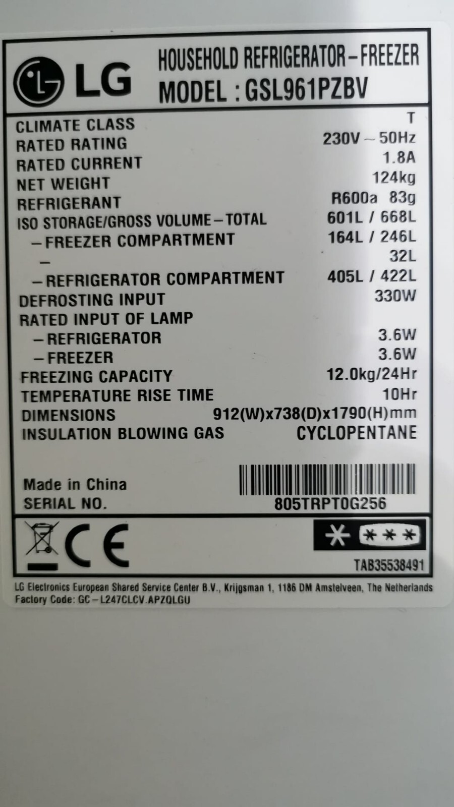 LG GSL961PZBV Nonplumbed AmericanStyle Fridge Freezer, Shiny Steel eBay